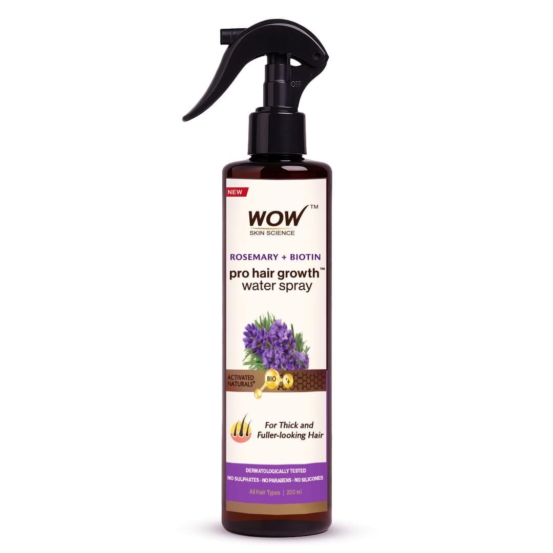 WOW Skin Science Rosemary + Biotin Pro Hair Growth Water Spray | Thicker & Fuller Hair | Rosemary Water For Hair Growth | No Parabens, Sulphates or Silicones | 200 ml