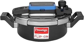 Prestige 3L Svachh FLIP-ON Hard Anodised Pressure Cooker with glass lid|Innovative lock lid with spillage control|Gas & Induction compatible|5 years warranty|Black