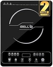 iBELL 20YO Induction Cooktop 2000 W Double/Single Coil Electric Stove with Full Touch Control, Auto Shut-Off & Overheat Protection, Crystal Glass Surface, 1+1 Year Warranty