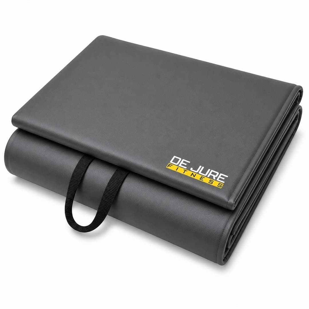 De Jure Fitness PVC Leatherette Yoga Mat 10mm Thick | Non-Slip XL Exercise Mat | High-Density Cushioning | Odorless, Eco-Friendly & Sweat-Resistant | Home Gym Workout Mat | Grey - 10MM