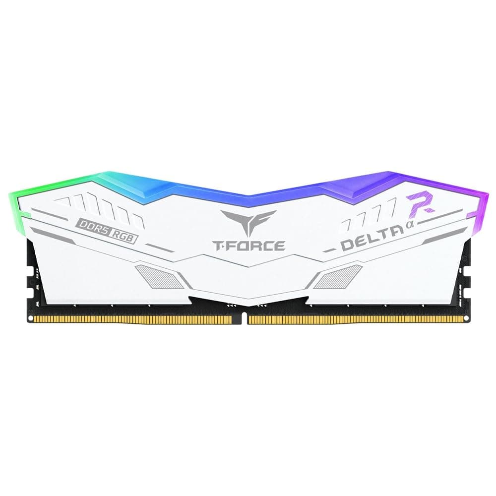 TeamGroup T-Force Delta RGB 16GB 6000MHz (6000MT/s) CL38 White DDR5 Desktop Gaming Memory, Metal Heatsink, ARGB Sync, ECC, XMP 3.0/EXPO, Compatible With Intel/AMD CPU, High Performance Low Latency RAM