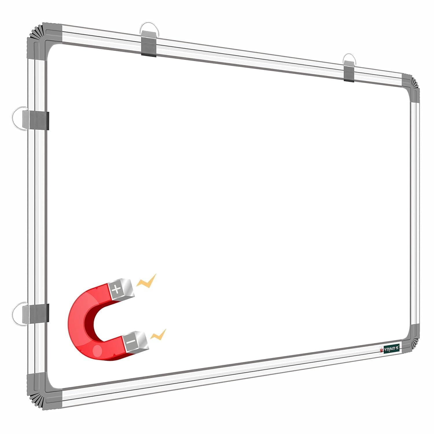 YAJNAS 3x1.5 Feet Ceramic Steel (Magnetic) White Board for Kids, Home & Kitchen with Heavy-Duty Aluminium Frame | Scratch-Proof & Corrosion-Proof Surface (Honeycomb Lightweight Core)