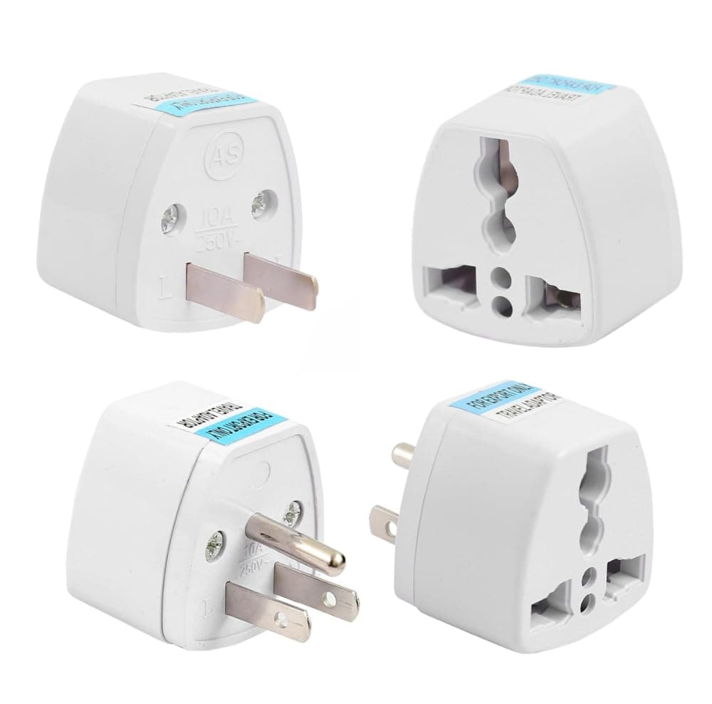 Hi-Plasst® India to USA Plug Adapter Combo | Pack of 2 – Type A & Type B Travel Converters | Universal Adapter for US, Canada, Mexico, Japan, Thailand | Works with Indian Devices (US Plugs-2pcs)