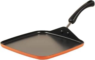 Meyer Non Stick Aluminium Square Tawa, 28 cm, Orange