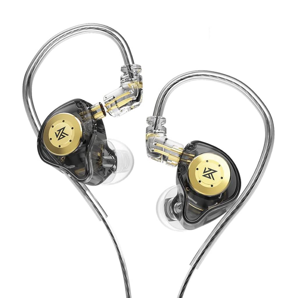 Concept Kart Kz Edx Pro Iem Earphone, Hifi Stereo Special Dual Magnetic Circuit Dynamic Driver Resin Inlay Metal Process In-Ear Monitors Earbuds With 5N Ofc 2Pin Detachable Cable, Black, Wired