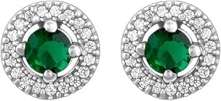 GIVA 925 Silver Forest Green Shining Halo Studs| studs to Gift Women & Girls | With Certificate of Authenticity and 925 Stamp | 6 Months Warranty
