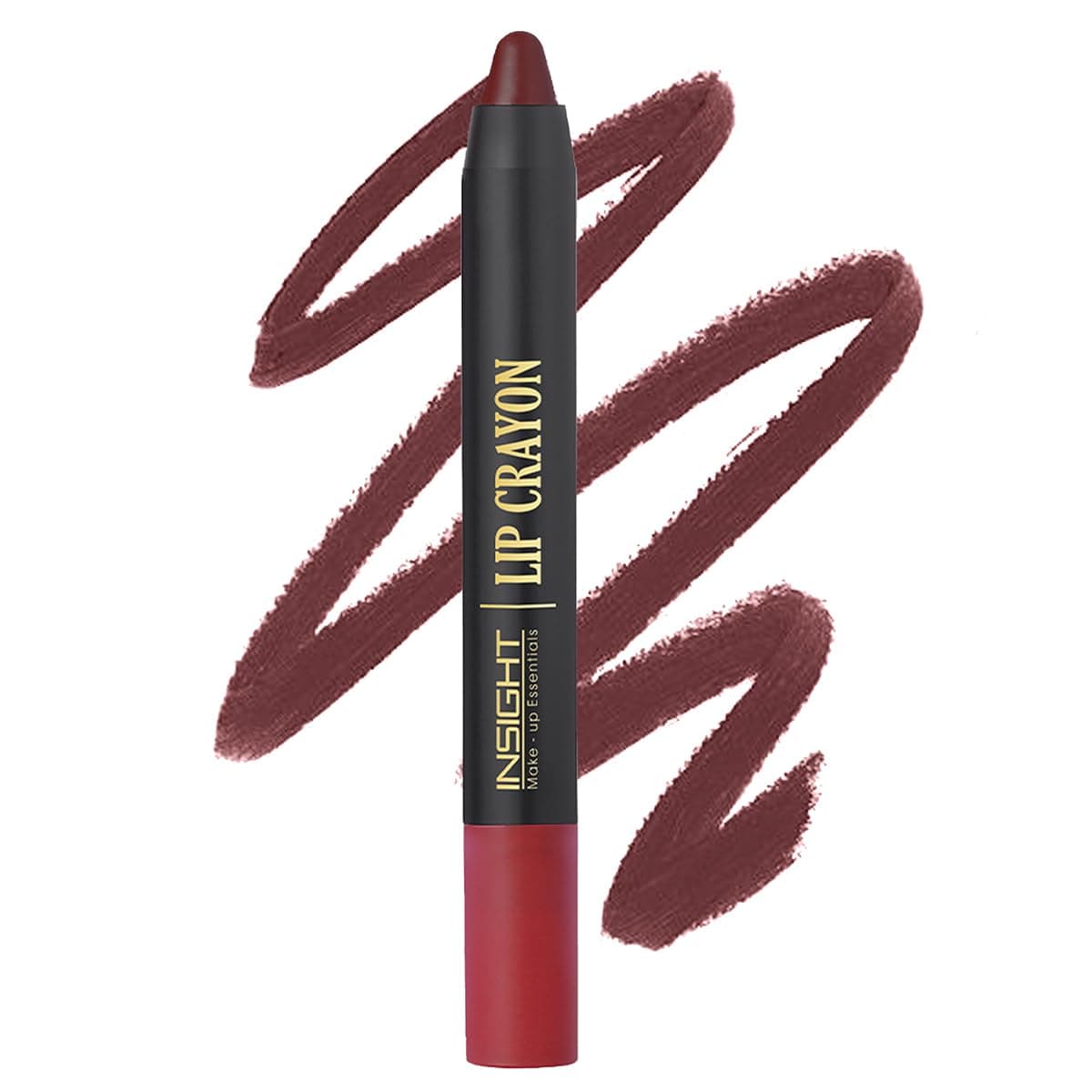 INSIGHT Long Lasting Lip Crayon – All-Day Comfort | Matte Finish | Waterproof | Non-Transfer | Non-Sticky | Enriched with Vitamin E & Kojic Acid | Sharpenable Tip | Full Coverage | Lightweight Lipstick (Bourbon) – 7g