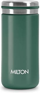 MILTON Shiny 200 Thermosteel Water Bottle 190 ml, 24 Hr Hot and Cold I Leak Proof Lid, ISI Certified I Vacuum Insulated I for Office, Gym, School I Green