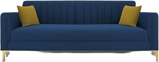 1 Seater Sofa for Living Room | Modern Fabric Upholstered Sofa | Comfortable Cushioned Single Seater Couch with Solid Wood Frame | Stylish Home Furniture