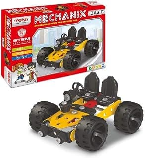 Mechanix Basic 90 Metal Pieces, STEM/STEAM Educational Toy, Building and Construction Set for Boys and Girls Age 7+ - Birthday Return Gift