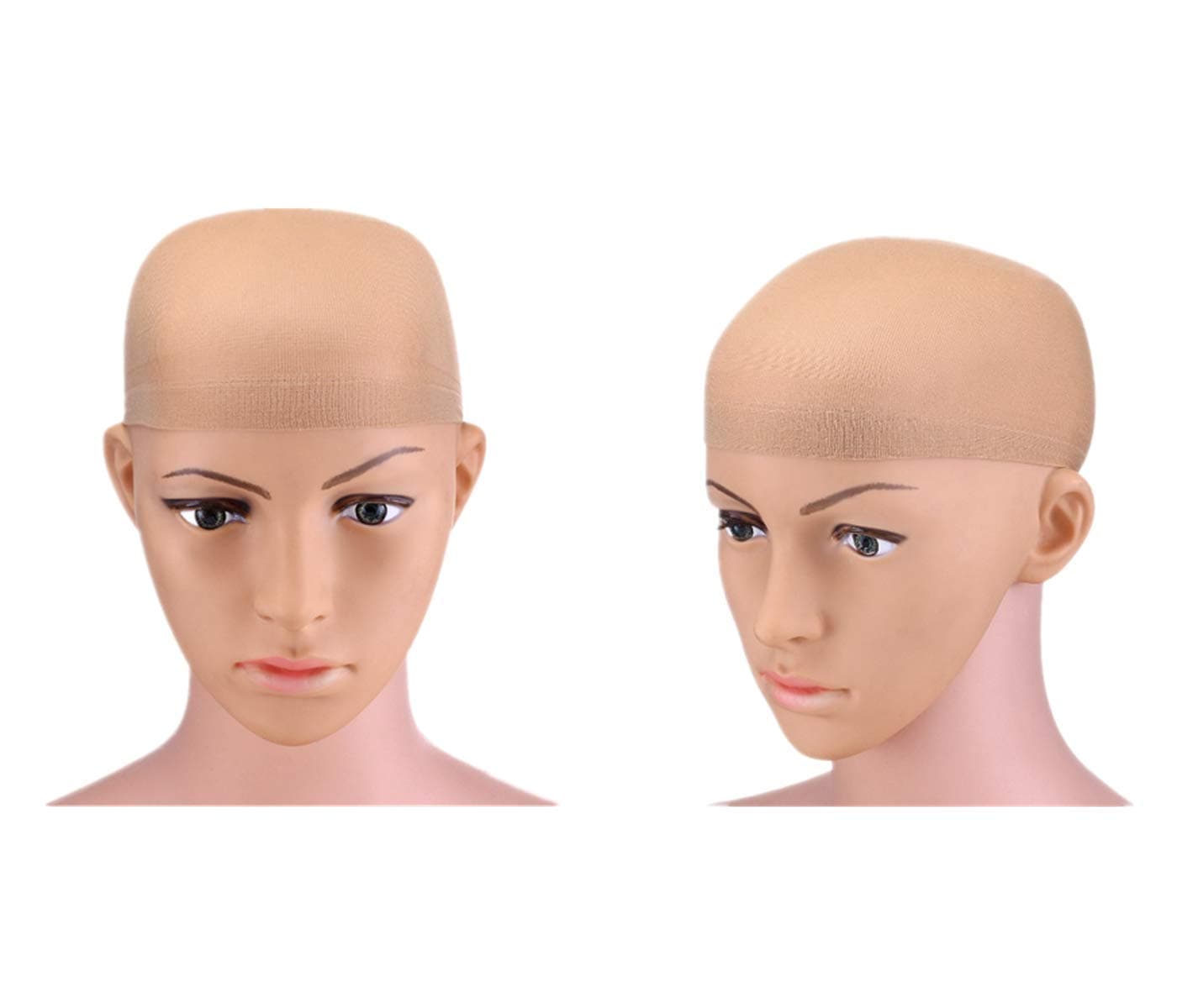 Rapidsflow® Flexible Breathable Free-size Hair Mesh Net Cap for Wig 2 pcs (Skin Color)