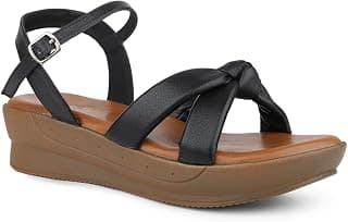Inc.5 Women Black Textured Open Toe Wedge Heels Sandal