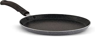 Amazon Brand - Solimo Aluminium Non-Stick Dosa Tawa | Granite Finish | Induction Base | PFOA Free | High Temperature Resistant Exterior Coating | 25 Cm | Grey