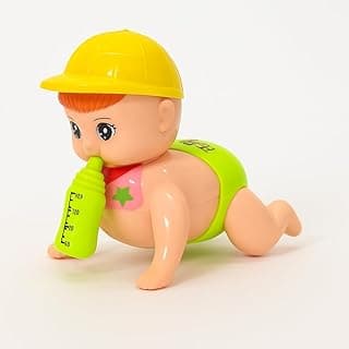 Toy Imagine Crawling Baby Toy with Bottle | Musical & Light-Up Infant Action Toy | Crawling Movement, Colorful Hat, Sound & Light Effects for Babies & Toddlers