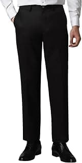 Louis Philippe Men's Regular Fit Mid Rise Pants