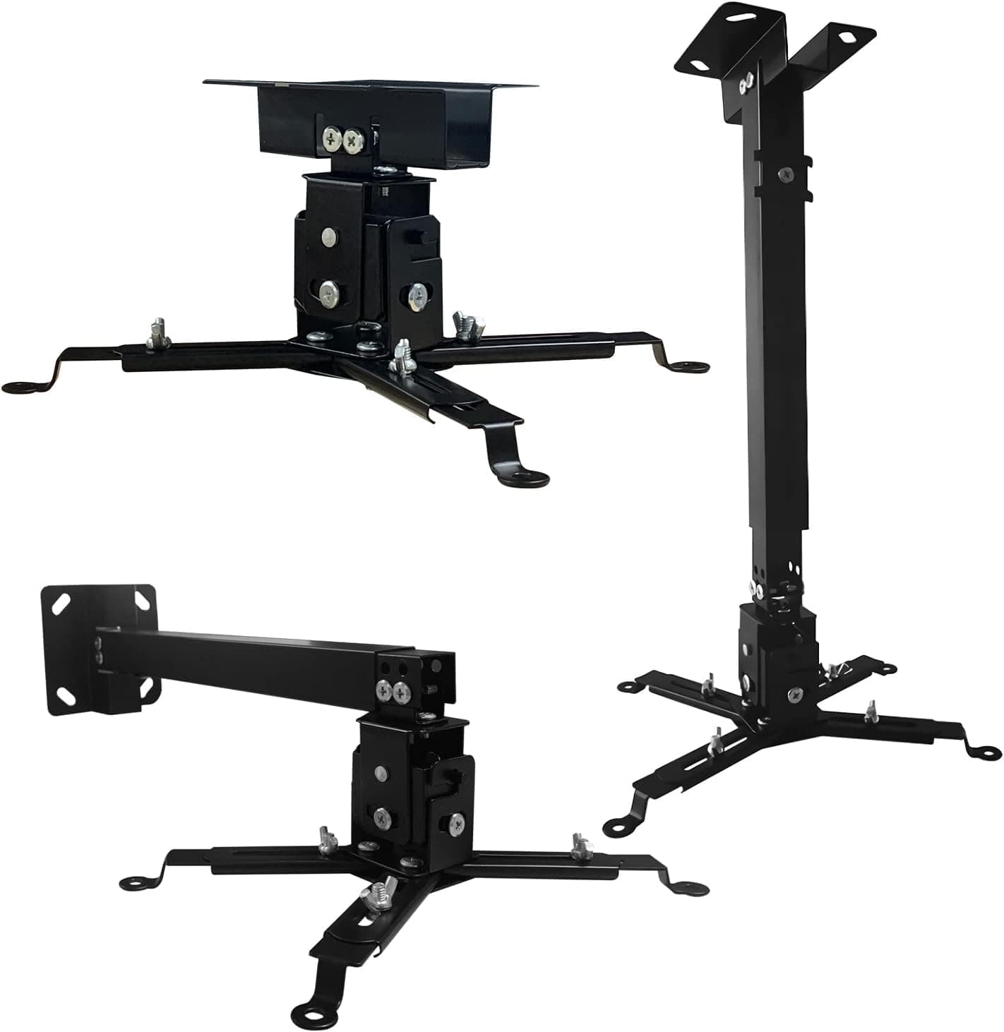 XTECTORVIEW Heavy Duty 3 Feet (18 Inch to 36 Inch) Adjustable Projector Ceiling Mount Stand, Universal Projector Wall Mounting Bracket Kit with Swivel, Tilt & Height Adjustments (Black)