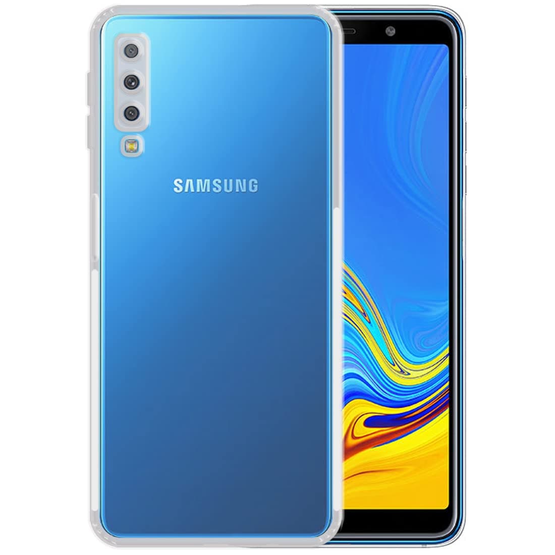 Amazon Brand-Solimo Anti Dust Plug Mobile Cover (Soft & Flexible Back case), for Samsung Galaxy A7 (2018) (Transparent)