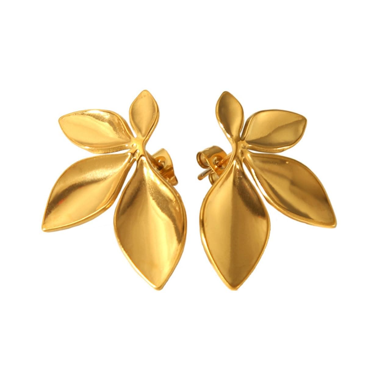 Aaishwarya Bold Chunky Floral Stud Earrings | 18K Gold Plated Waterproof Anti-Tarnish Stainless Steel | Gift for Women and Girls