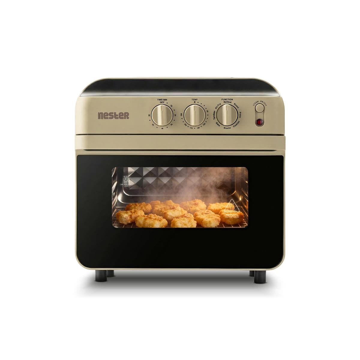 NESTER Full Stack Steamlock™ SS430 Stainless Steel Air Fryer Oven 16L | 1750W Steam + Air Fry | Multi-Function - Air Fryer, Reheat, Bake, Toast, Pizza,and Snacks | Adjustable Temperature & Timer