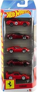 Hot Wheels Car 2026 Ferrari Pack of 5 (Dino 206 GT, SF90 Stradale, 365 GTB4 C, Money Gram Haas, 12 Cilindri F40 Competizione) Multi - Color