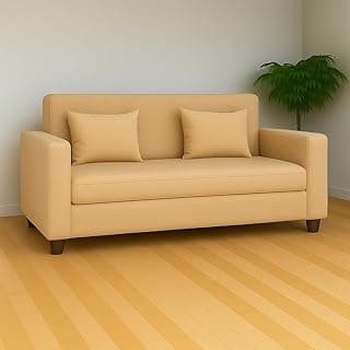 KENDALWOOD Furniture 2 Seater Fabric Sofa | Sofa for Living Room & Home | Furniture for Office & Hotels | Fabric Color - Cream