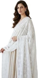 DUPATTA BAZAAR Women's Floral Chiffon Dupatta
