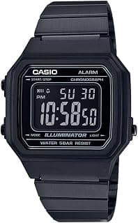 Casio Unisex-Adult Vintage B650WB-1BDF Black Digital Dial Black Stainless Steel Band D199