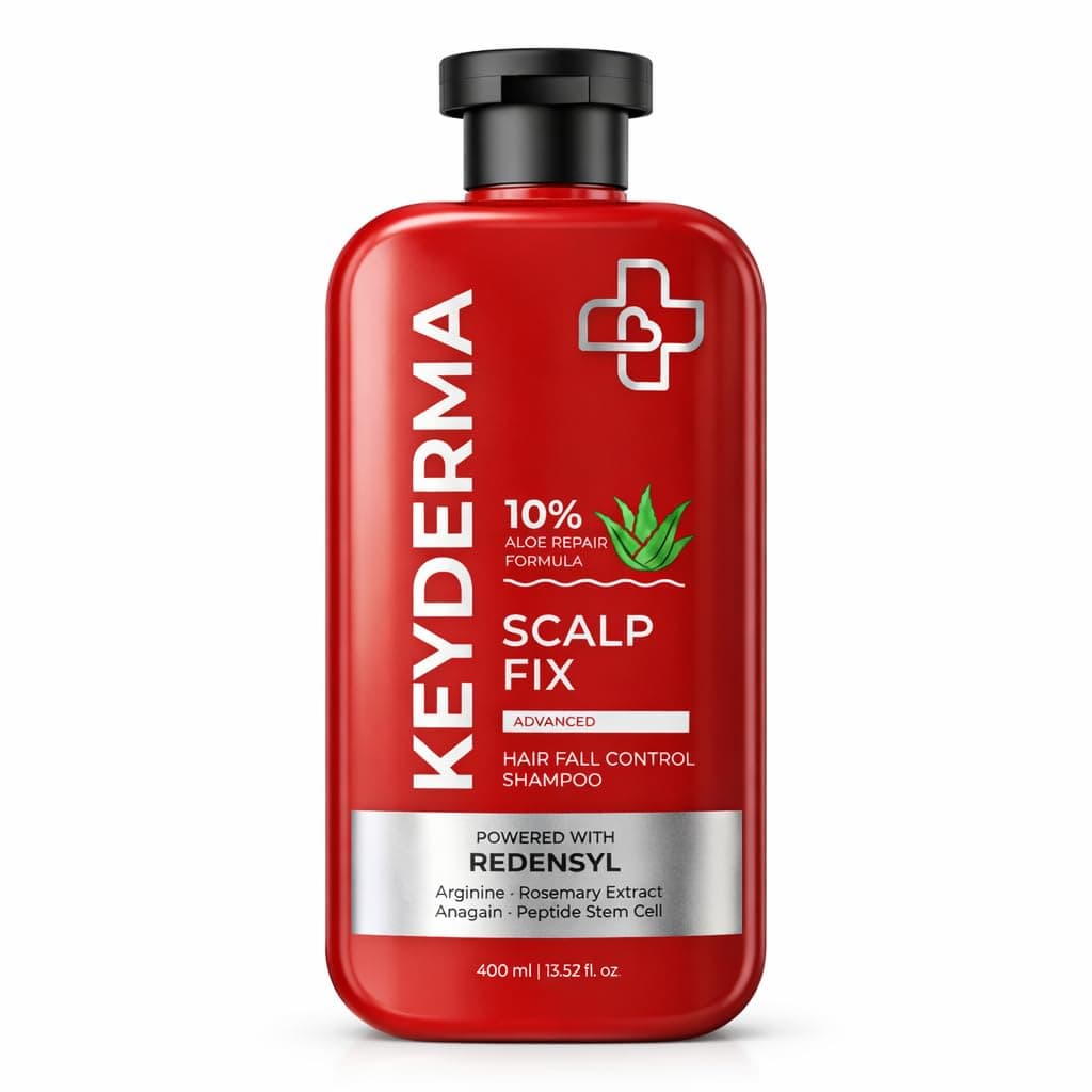 KEYDERMA Scalpfix Hair Growth Shampoo | Anti Hair Fall with Redensyl, Rosemary Extract, AnaGain & Peptide Stem Cells | Hair Strengthening Shampoo for Men & Women | 400 ml