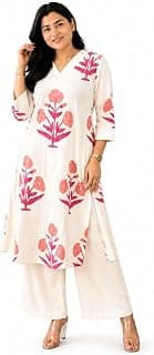 Women's Cotton Printed Straight Kurti with PalAMzo