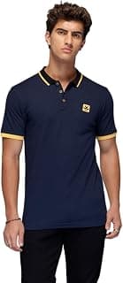 WROGN Men's 240 GSM Pure Cotton Pique Polo T-Shirt | Tipping Collar | Slim Fit