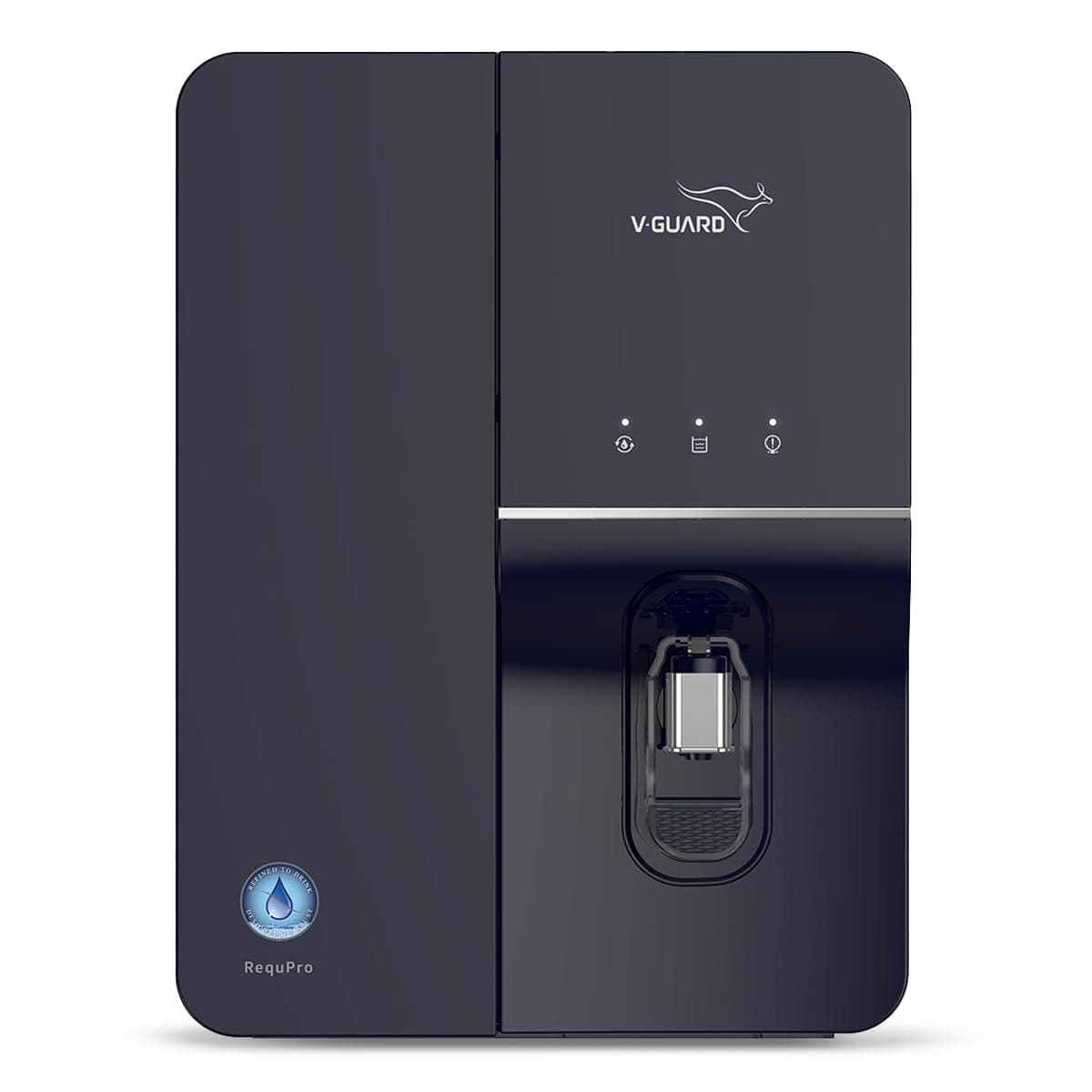 V-Guard RequPro True High Recovery RO UV UF Water Purifier | 8 Stage Purification | 60% Water Recovery & 100% RO Purified Water | 1-Year Comprehensive Warranty | Black