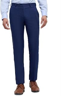 Park Avenue Men Slim Fit Solid Pattern Poly Viscose Blend Flat Front Formal Trouser