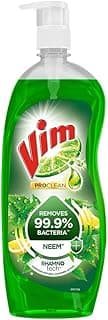 VIM ProClean Dishwash Liquid Gel with Neem powered by RhamnoTech™, Removes 99.9%* Bacteria, Removes Tough Grease and Odours, 700ml