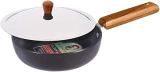 Wonderchef Ebony Hard-anodised Aluminium Fry Pan | 24cm Frying Pan Non Stick | 1.75L | 3.25mm Thickness | Black