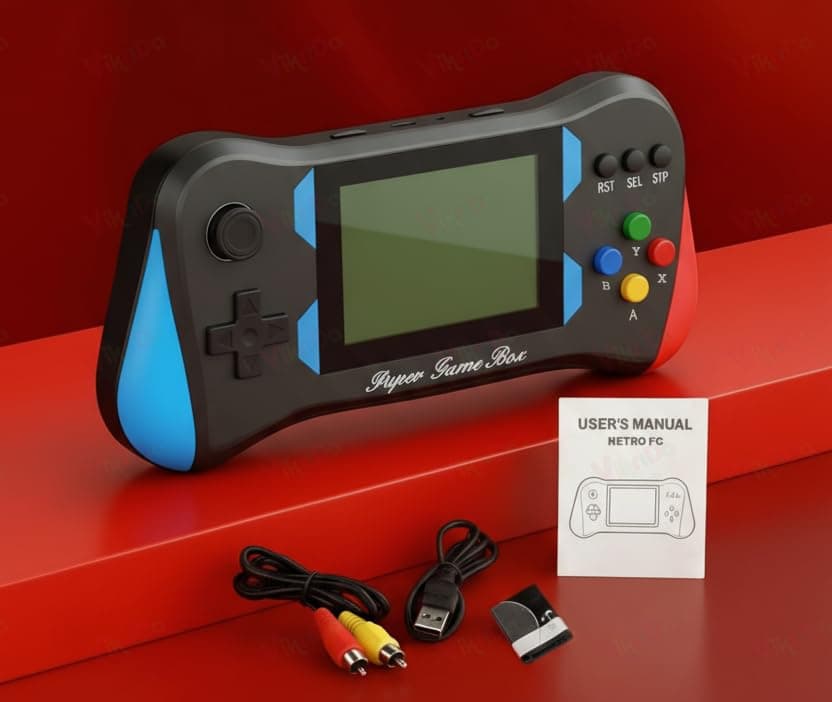 VikriDA 500-in-1 Retro Handheld Gaming Console for Kids | 3.5" HD Screen Classic Video Game Player with Built-in Games – Rechargeable Portable Game Device