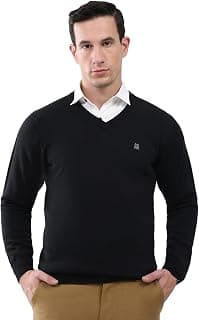 Monte Carlo Men's Smart Fit Pullover | V Neck Solid Design | Full Sleeves Pull On | Stylish Warm Winter Fashion Sweater | Winter Sweater for Men's