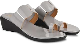 JM LOOKS Women's Embellished One-Toe Slip-On Wedges Stylish Comfort for Every Step For Women
