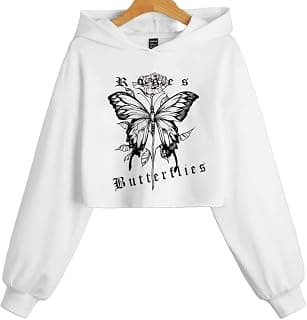 ABSOLUTE DEFENSE Roses Crop Hoodie Women Girl Casual Stylish Latest White Lavender Pink Under 399 499