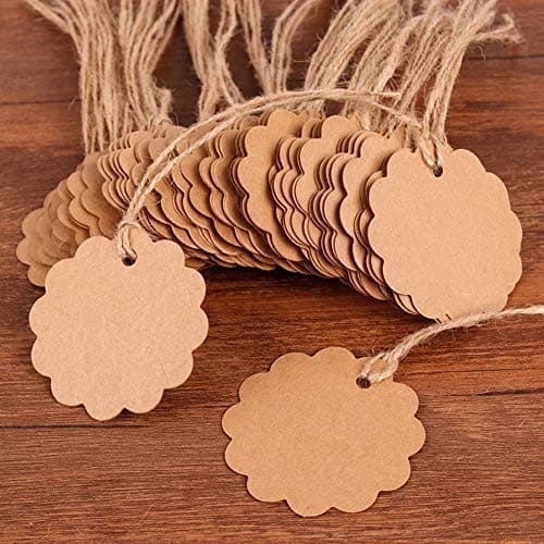 Atmiyamart Handmade Blank Kraft Tag (100pcs, brown)