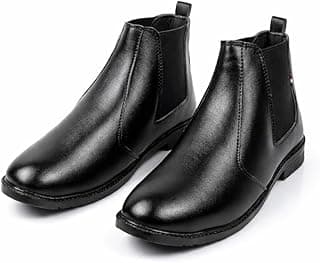 Generic Men Black Chelsea Boot, Slip-On Ankle Boot with Elastic Side Panel