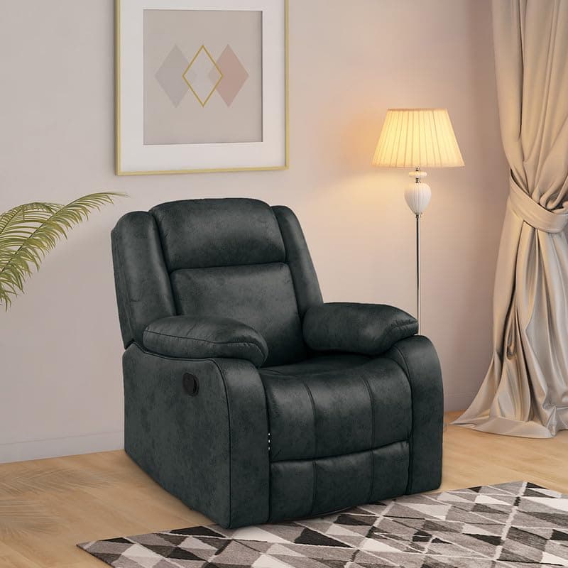 Duroflex Avalon RRR - Suede Fabric Single Seater Recliner – Recline, Rotate & Rock | Premium Foam Comfort | Neck & Lumbar Support | Plush Armrests | Durable Frame | 3 Years Warranty - Brown