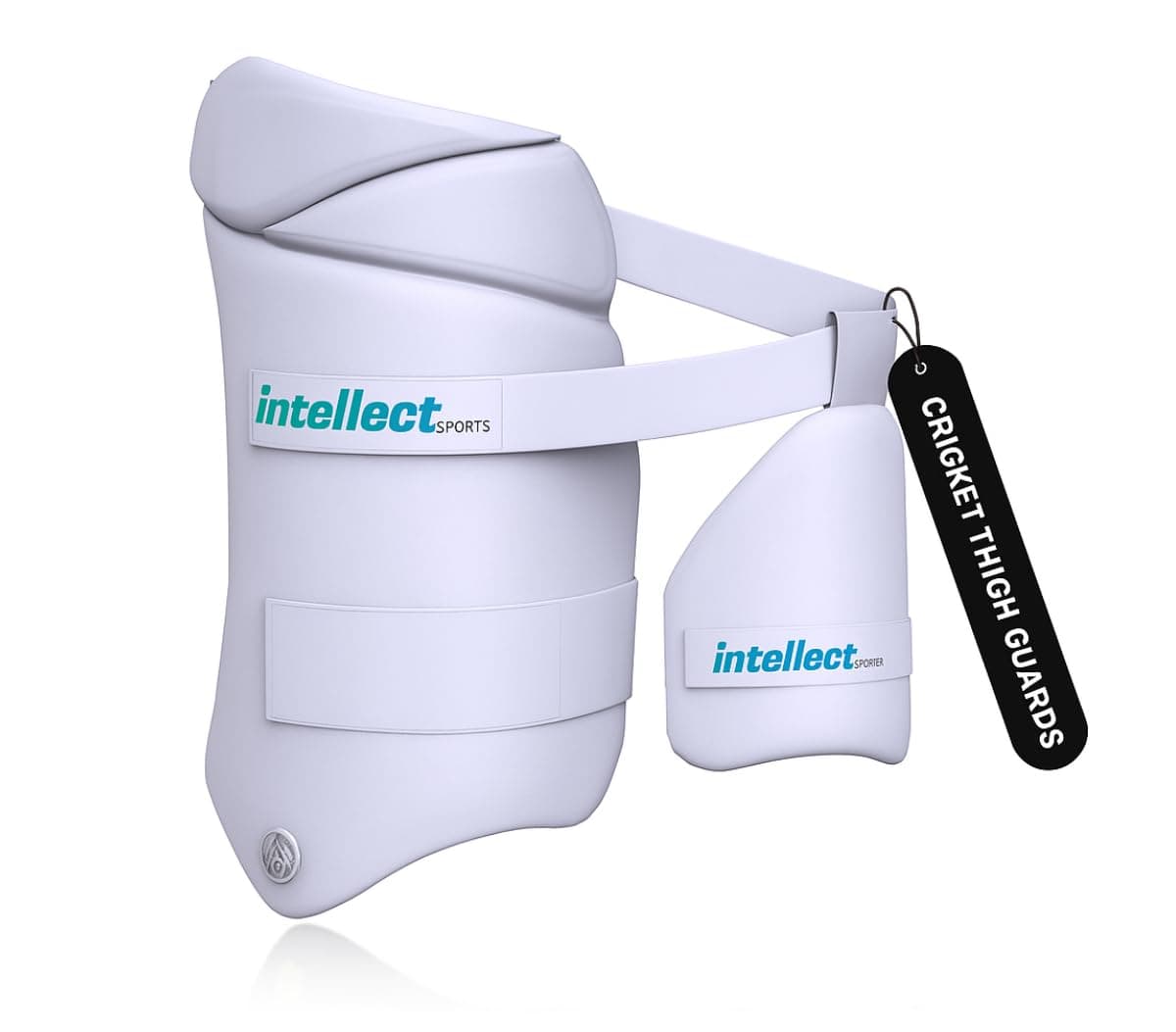 NTELLECT Creation Titanium+ Cricket Batting Combo Thigh Guard Cricket | Inner Thigh Guard (Medium Size) (White, Right)