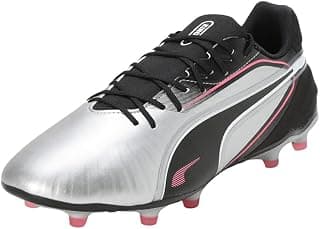 PUMA Unisex-Adult King Match FG/AG,Silver-Black-Sun Struck-White,Football Shoe - 9UK(10831502)