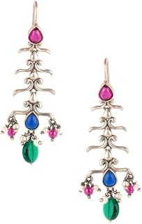 Shaya by CaratLane 925 Silver Feeling Dhuniya Oxidised Earrings Gifts for Womens & Girls