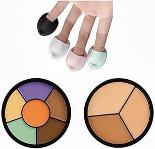 3 in 1 & 6 in 1 Concealer Palette with 4 Mini Puff Blenders | Long Lasting Cream Concealer for Women & Girls