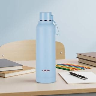 Larah by BOROSIL 700 ml Orbit Sky Stainless Steel Water Bottle | Made in India Pu Insulated Thermoware | Leakproof, BPA Free| Bottle for Office, School, College & Gym, Daily Use | 1 Year Warranty