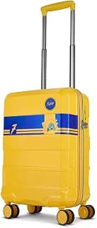 Skybags Whistle Podu Cabin Trolley Bag 55cm | Small | Hard Luggage | Official CSK Edition 8-Wheel Suitcase | TSA Lock with Anti-Theft Zipper | Polycarbonate | 3 Years Warranty - Unisex (Yellow)