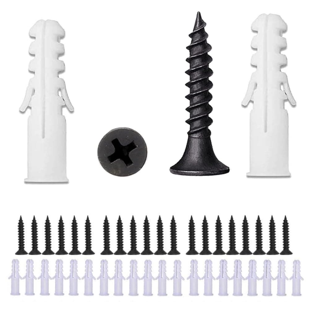 Hi-Plasst Nylon Wall Plug & Screw Set (32mm, 1.25 inch) – 75 + 75Pcs Plastic Anchors with Screws for Wood, Brick, Concrete & Drywall | Heavy Duty DIY Fixing Kit for Home & Office | Wall Plug Set