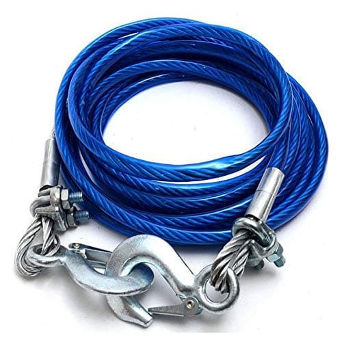 Sankirtan Car Towing Rope Emergency Tow Pull Rope Snatch Strap for Car || Heavy Duty Car Towing Belt 4 Mtr Long with 2pc Heavy Duty Clamps/D Shackles (Blue 7 Tone)