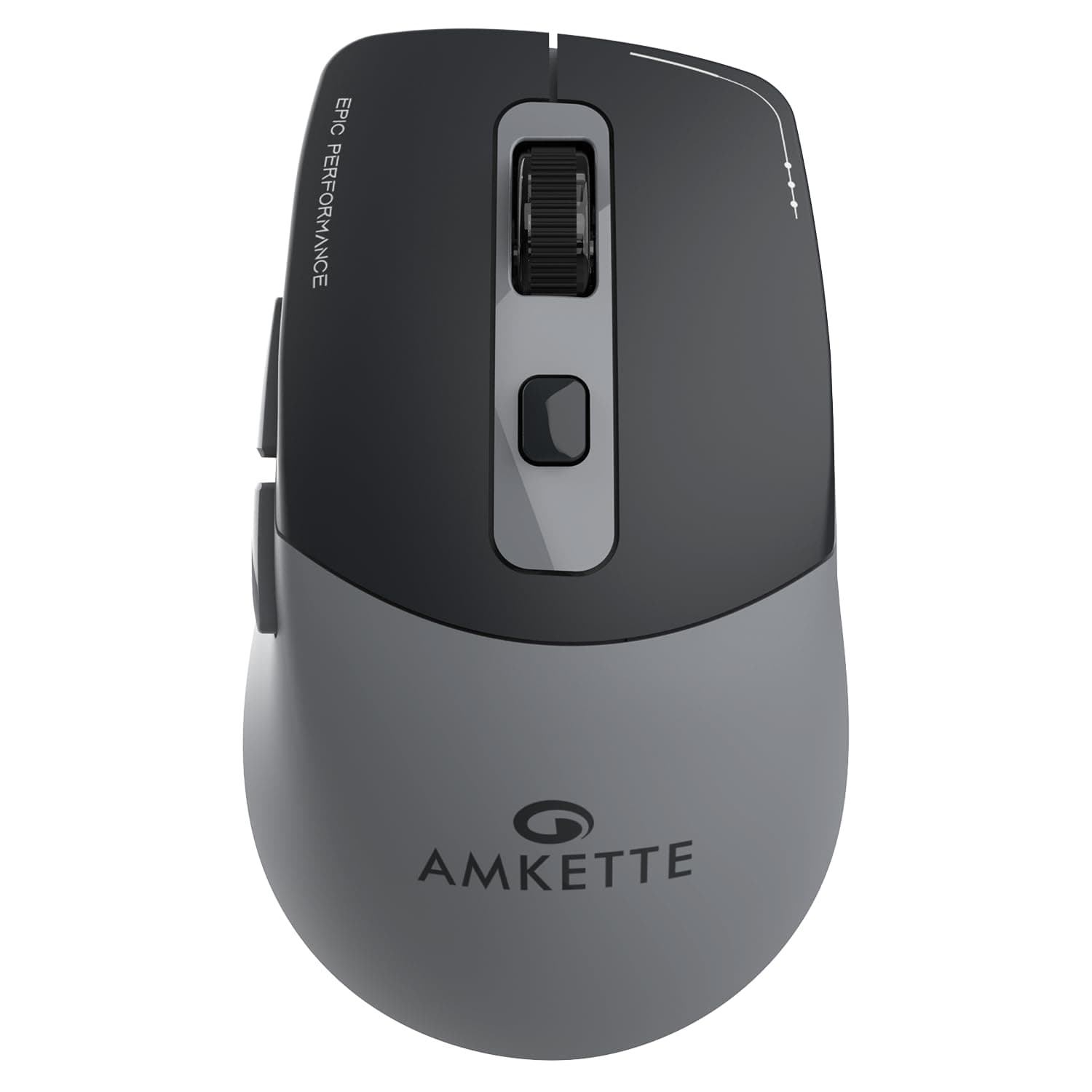 Amkette Epic S Rechargeable Wireless Mouse/Bluetooth Mouse |2 BT + 2.4GHz | Up to 3200 DPI Instant S201 Sensor | 500mAh Type-C Charging, 40H Battery | Silent Huano Switches |6 Buttons Compact Mouse